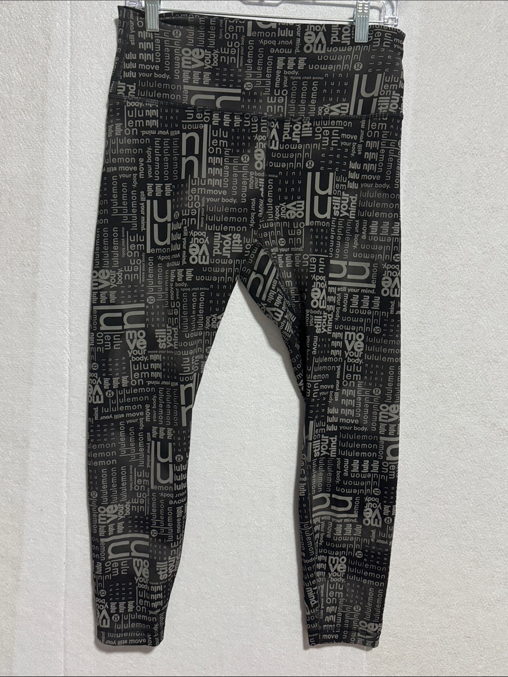 lululemon athletica Wunder High-Rise Train Black & Gray Logo-Print Leggings